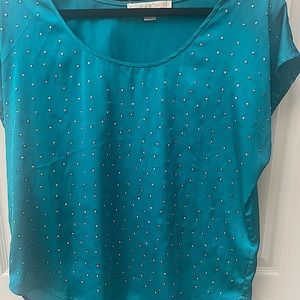 Great turquoise top with lots of glitz